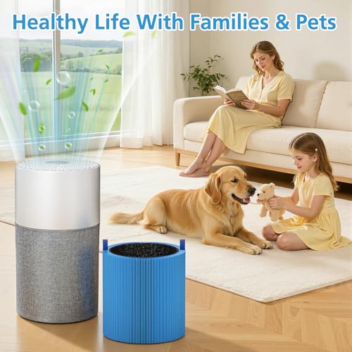 Image of 2-pack 511 A11ergenBlock Replacement Filter, Compatible with Blue Air Blue Pure 511 Air Purifier, True H13 HEPA Filters, and Activated Carbon Filter, BLUE