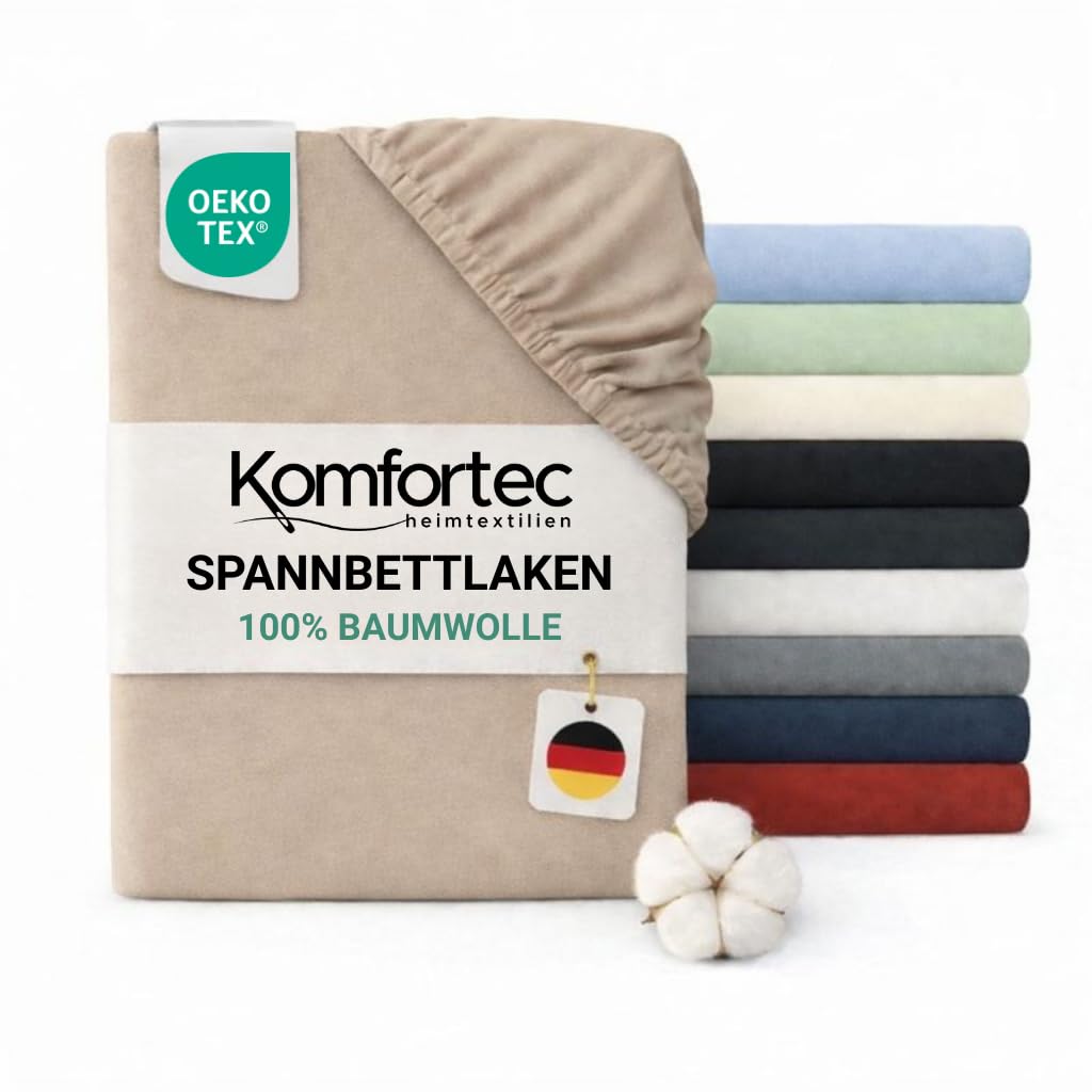 Komfortec Jersey Spannbettlaken, 100% Baumwolle