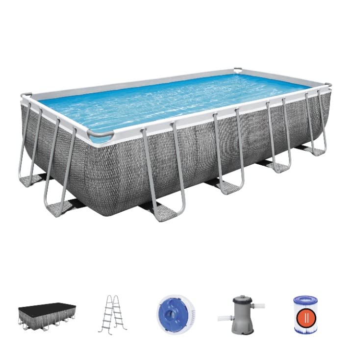 Above Ground Kid Spa Pool Power Pro Steel 16' x 8' x 48"/4.88m x 2.44m x 1.22m Rectangular Swimming Pool Set