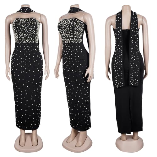Image of PORRCEY Sexy Elegant Rhinestone Party Club Night Formal Dress for Women