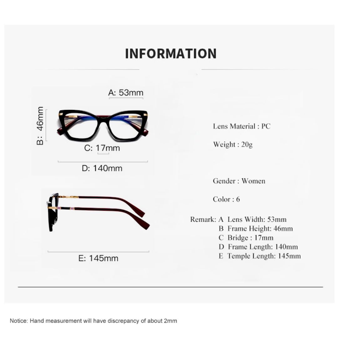 Montature per occhiali da sole Cat Eye da donna alla moda