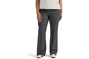 Women's Plus Size Wrinkle Free Mid Rise Bootcut Pants