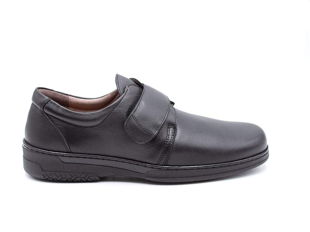 Zapato mocasín de Ancho Especial,Tira Adhesiva,con Suela de Goma Antideslizante, para diabéticos, para: Hombre