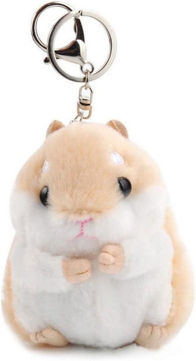 Yjemle Women's Brown Cute Khaki Plush Hamster Keychain Plush Keychain Charms Wallet Backpack Handbag Charms Automobile Keychains Automotive Trim Key Rings And Keychain Automobile Accessories,Keyrings And Keychains