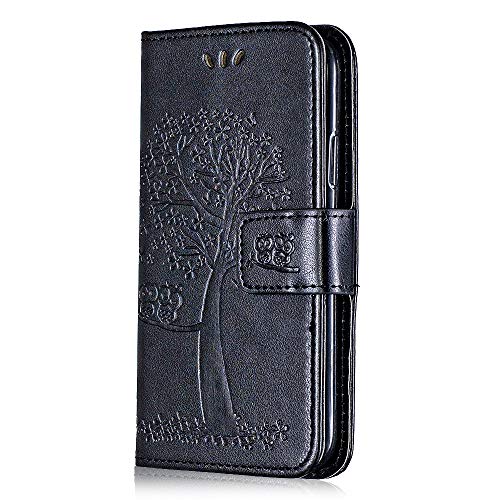 Thrion - Funda para Huawei P Smart Plus 2019/Huawei Honor 10I, piel sintética con tapa para Huawei P Smart Plus 2019/Huawei Honor 10I, con función atril y tarjetero, color negro