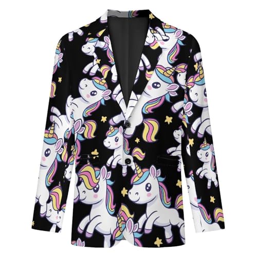 Rainbow Horse Men's Slim Suit Long-Sleeve Prom Tuxedo Classic Two Button Business Jacket4