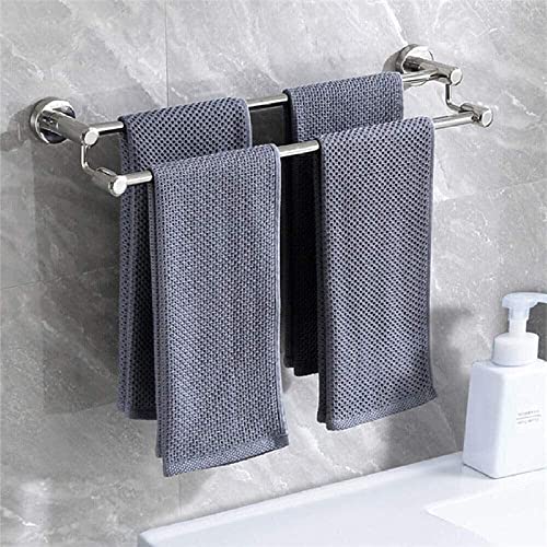 Toallero de pared con barra de acero inoxidable y estante de baño 2