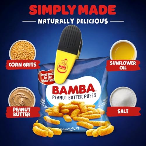 Bamba Peanut Butter Puffs with Bag Clip, Kosher - 0.7 Oz Bags (Pack of 24) - image 3