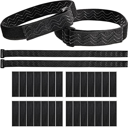 Boot Straps 4 Pieces Adjustable Thigh High Boots Tape Elastic Boot Belts and Straps Comfortable Thigh High Strap Boots Women Boots Fixed Belt with 28 Pieces Hook and Loop Tape for Knee High Boots