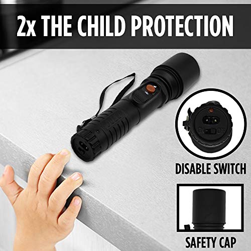 Guard Dog Security Inferno Compact Stun Gun Flashlight, Maximum Voltage, 4 Prongs, Holster Included, Rechargeable #TOP4