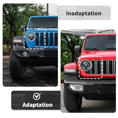 Image of Linskip for 2024-2025 Jeep Wrangler JL 4XE & Gladiator JT Grille Inserts, Meshless Grille Bezel Covers for Jeep Wrangler Sport Rubicon Sahara Willys Mojave Rubicon,Exterior Accessories(Purple)
