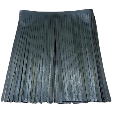 Yalulu 2 Meter Leder Quaste Schnittfranse Fransenborte Fransen Rock Kleidersack Fransenband DIY Saum Kleid Garment Apparel Dekoband Cover