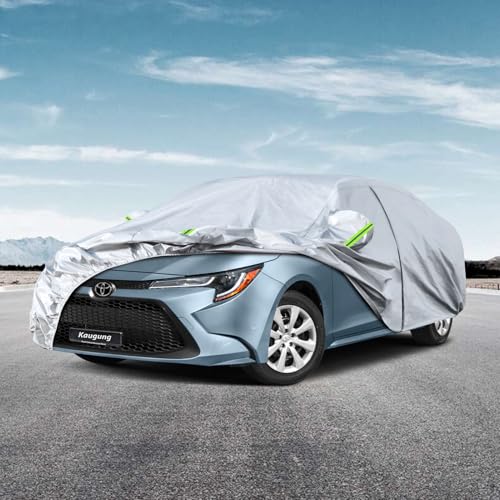 Image of Kaugung 6 Layers Car Cover Custom Fit Toyota Corolla Sedan from 2006 to 2025, Waterproof All Weather Resistant Outdoor Indoor Sun Rain Dust Snow Protection.(USA Warehouse,Within 3-7 Days)