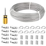 Stahlseil 1/8 Zoll 3,0 mm 304 Edelstahl Hochleistungskabelseil Gartendrahtkabel Geländerdraht...