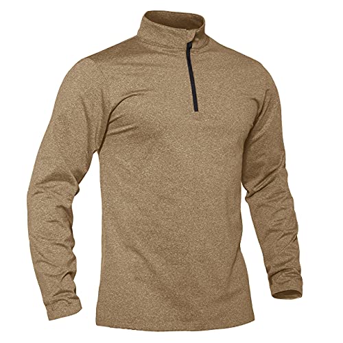 Image of TACVASEN Men's Sports Shirts 1 /4 Zip Long Sleeve Fleece Lined Running Workout Pullover Tops Sweatshirt