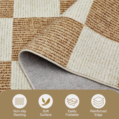 Tapete decorativo beige y blanco 60x96 cm miniatura 4