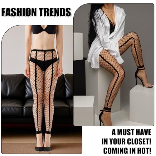 Image of Abeillo Fishnet Stockings for Women, Womens Pantyhose Fishnet Tights Stockings High Waist Tights Mesh Stocking Fish Nets Leggings Gothic Clothes for Women