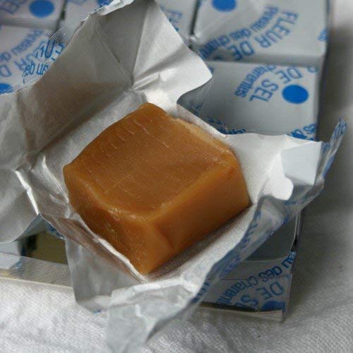 Paris Caramels - 17% Charentes-Poitou French Butter - Fleur de Sel Salt Caramels Gift Box - 28 Pieces, 250 Grams