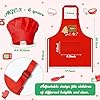 R HORSE Christmas Kid Apron and Chef Hat Set, 2Pcs Adjustable Children Xmas Red Kitchen Apron Dress up Role Play Chef Toy Cooking Baking Painting and Training Kits Christmas Gift for Kids #1