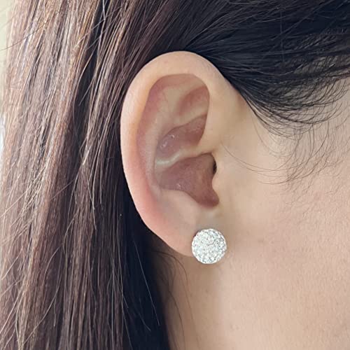 925 Sterling Silver Sparkle Crystal Ball Stud Earrings for Women4