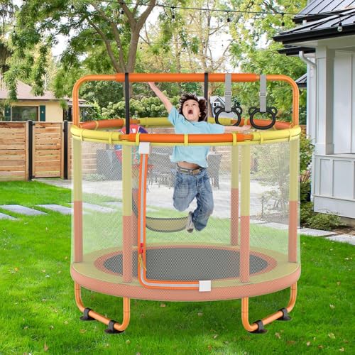 Trampoline pour enfants avec filet de sécurité intérieur extérieur et mini panier