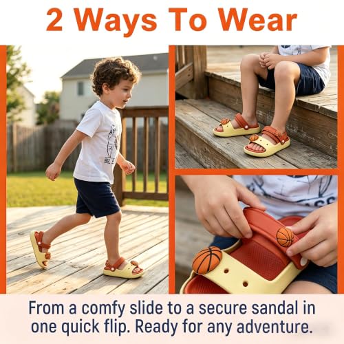 Image of Toddler Slides Sandals Unicorn Bunny Non-Slip Beach Pool Home Slippers | Kids Unicorn Dinosaur Bunny Slides Sandals for Boys Girls - Cute Non Slip Home Bath Shower Outdoor Shoes