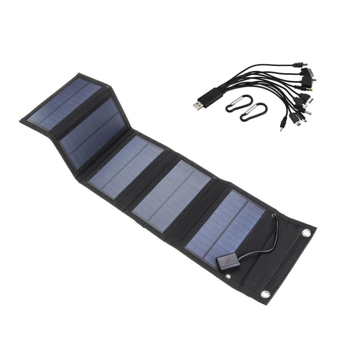 Panel Solar Plegable de Monocristalino Cargador Solar Portátil de 15w y 6v Salida USB Diseño Pequeño y Resistente para Camping y Emergencias