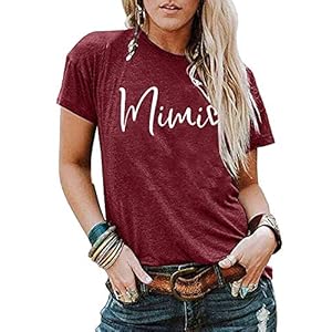 KIDDAD-Mimi-Shirt-Womens-Mimi-Heart-Graphic-Print-T-Shirt-for-Grandma-Casual-Short-Sleeve-Tee-Top KIDDAD Mimi Shirt Womens Mimi Heart Graphic Print T Shirt for Grandma Casual Short Sleeve Tee Top Red