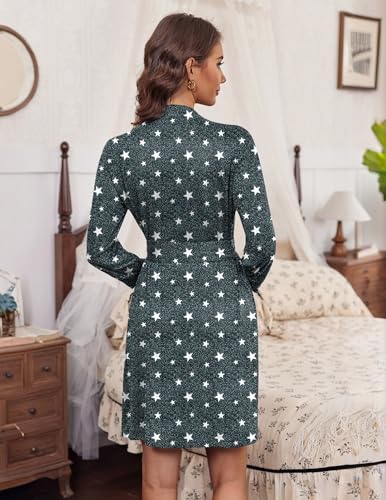 Image of HOTOUCH Womens Robe Lightweight Short Knit Bathrobe Soft Ladies Sleepwear with Pockets