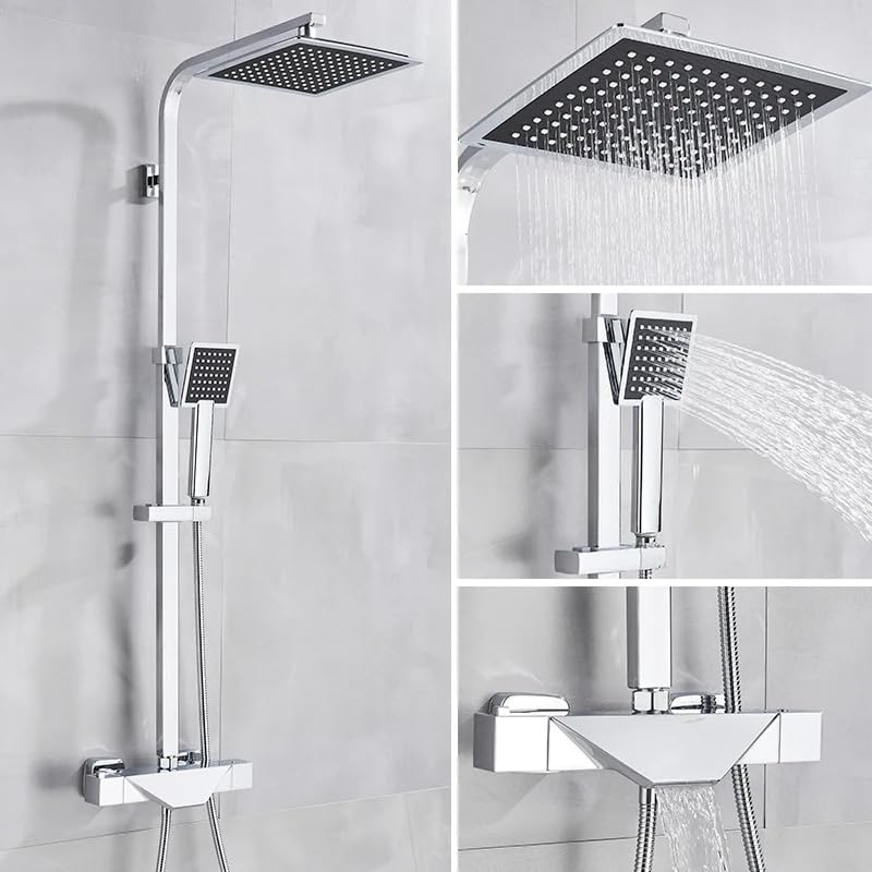 Robinet de douche thermostatique anti-brûlure à effet cascade et pluie