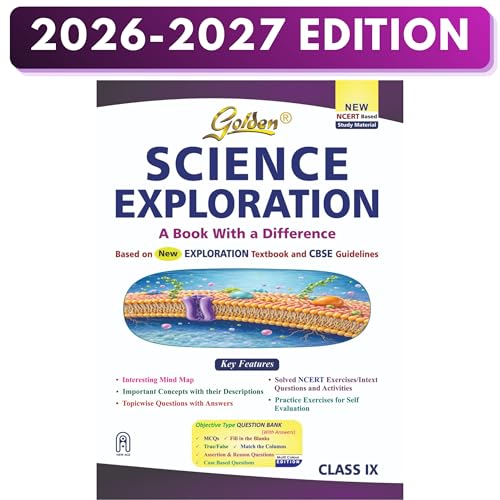 Image of Golden Science Study Material Based on New NCERT Textbook Exploration for Class-9 | For 2027 CBSE Exams | Mind Map | Summary | Topicwise Questions with Answers | Sample Papers | Objective Type Q Bank