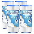 5 Micron 10" x 4.5" Whole House Water Filter Compatible with GE FXHSC, GXWH40L, Plumber W50PEHD, Culligan R50-BBSA, Pentek R50-BB, W10-PR, DuPont WFHDC3001, W50PEHD, High Flow Sediment Filters, 4 Pack