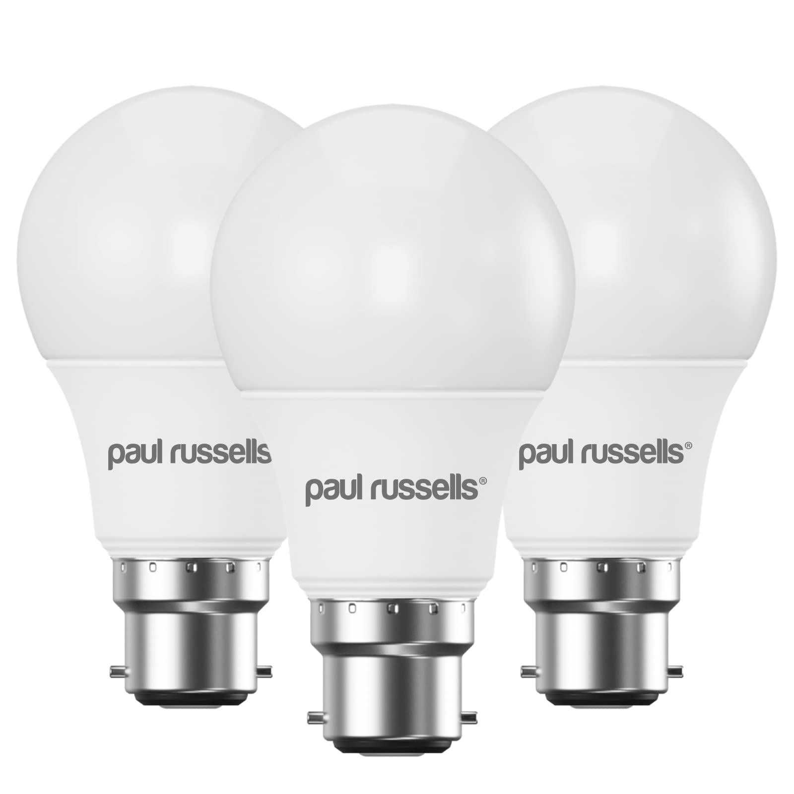 paul russells LED GLS - Dimmable Bayonet Light Bulbs, 8.5W 806Lumens B22 A60 LED Bulbs, 60w Equivalent, 4000K Cool White/Natural White, Dimmer Standard BC Energy Saving Ceiling Light, Pack of 3 โ image 1