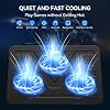 TECKNET Laptop Cooling Pad, Portable Slim Quiet USB Powered Laptop Notebook Cooler Cooling Pad Stand Chill Mat with 3 Blue LED Fans, Fits 12-17 Inches (Black)
