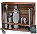 Juego de coctelera VinoYes - Barra de herramientas profesional de acero inoxidable de 16 piezas en caja de madera y libro de recetas - Juego de mezclador con soporte de regalo noble