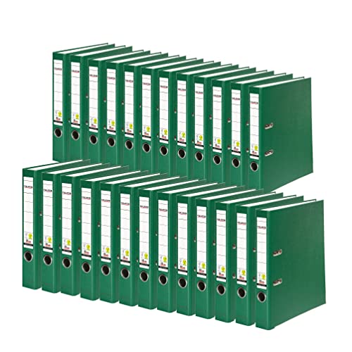 Falken zestaw 25 segregatorów z tworzywa sztucznego PP-color. Made in Germany. 5 cm wąski DIN A4 zielony segregator pierścieniowy wegański segregator na dokumenty segregator biurowy segregator