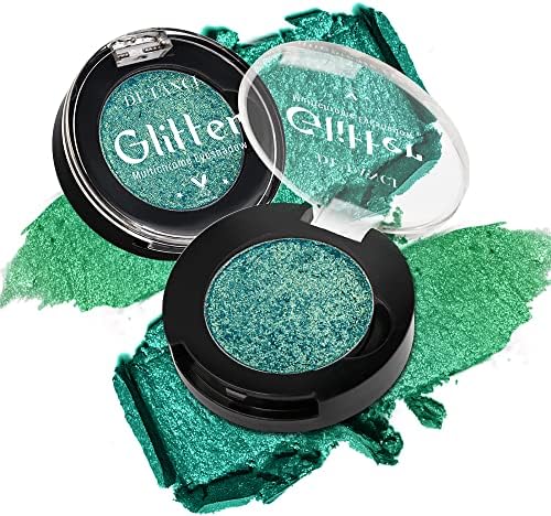 Green Multichrome Chameleon Eyeshadow Makeup Palette,Glitter Shimmer Metallic Holographic Powder for Women/Girl Eyes Makeup,Highly Pigmented Long Lasting Fit for Stage/Party Makeup,Bright Eyes…