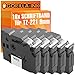 Produktbild Gorilla-Ink 10x Schriftband kompatibel mit Brother P-Touch TZ-221 TZe-221 Schwarz-Weiß