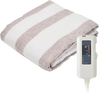 [山善] 電気毛布 掛け 敷き 兼用 188×130cm ダブル 洗える ダニ対策機能 温度調節機能 ホワイト×ベージュ YMK-28