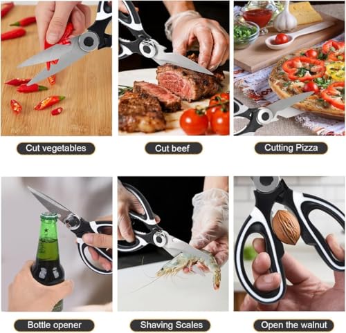 Image of Kitchen Scissors Kitchen Shears All Purpose Heavy Duty Dishwasher Safe Multipurpose Utility Sharp Scissors for Food, Meat, poultry, Vegetable