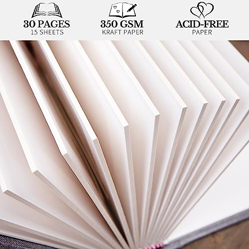 Pssoss Kleines Fotoalbum mit Platz zum Schreiben, für 30 Fotos, ideal für Hochzeits-Themenalbum und Baby-Fotoalbum, 10,2 x 15,2 cm, Schwarz – Ansicht 5