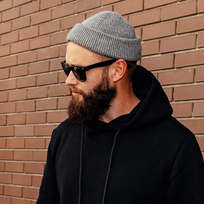 vidsel Short Fisherman Beanie for Men Women, Swag Wool Knit Cuff Trawler Skullcap,Winter Warm Hats - Image 3