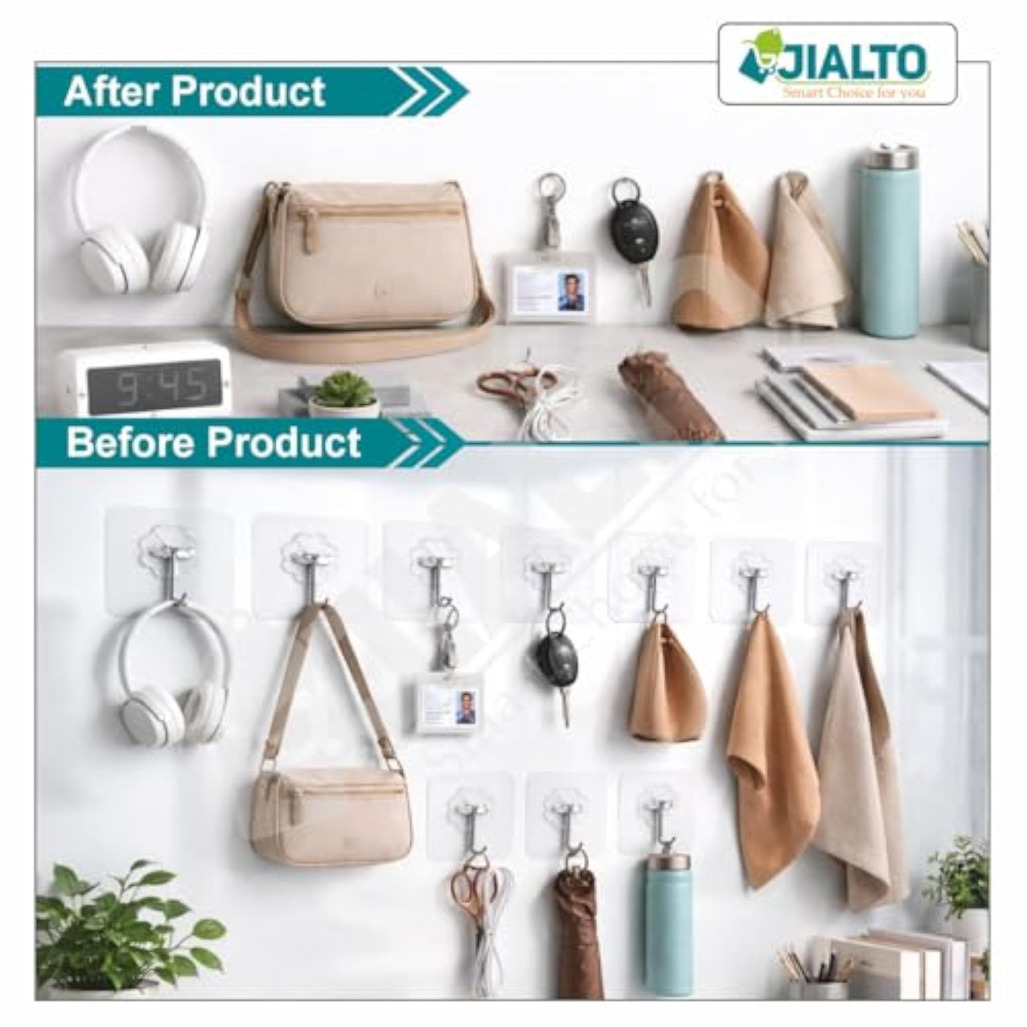 Heavy Duty Transparent Adhesive Hangers for Clothes & Accessories