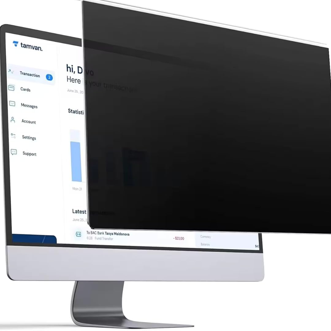 StillerSafe Brand - Desktop 27 Inch PRIVACY AntiGlare Screen - Dry Eye + Face Skin Protection - Blue Light Blocking Micro Louvre ABCS screen. Fit perfectly for all BRANDS desktop. (B0D8TY31SR) Amazon Price History, Amazon Price Tracker