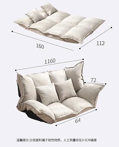 【2WAY】折りたたみ式 2人用フロアソファ ソファーベッド フロアソファー 組立て不要 圧縮梱包 160cm リクライニング可能 ベッド兼用 リビング 寝室用(Blue) [3]