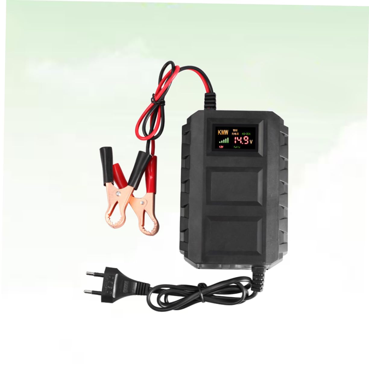 Chargeur de Batterie 12 V 20 A pour Moto, Compact Noir