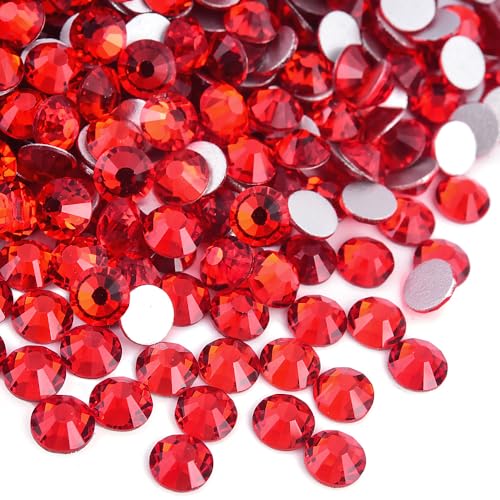 Image of 1440Pieces SS6 /1.9-2mm Flat Back Crystal Rhinestones Round Gems for Nail Art,Lt.siam