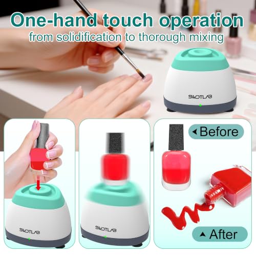 Image of Mini Vortex Mixer with Touch Function for Lab Nail Polish (Cyan) | 3s Fast Mix DC Brushless Motor, Touch Auto-Stop, Anti-Slip Quiet, Compact Portable, for Nail Lash Glue Lab Paint Tattoo Ink