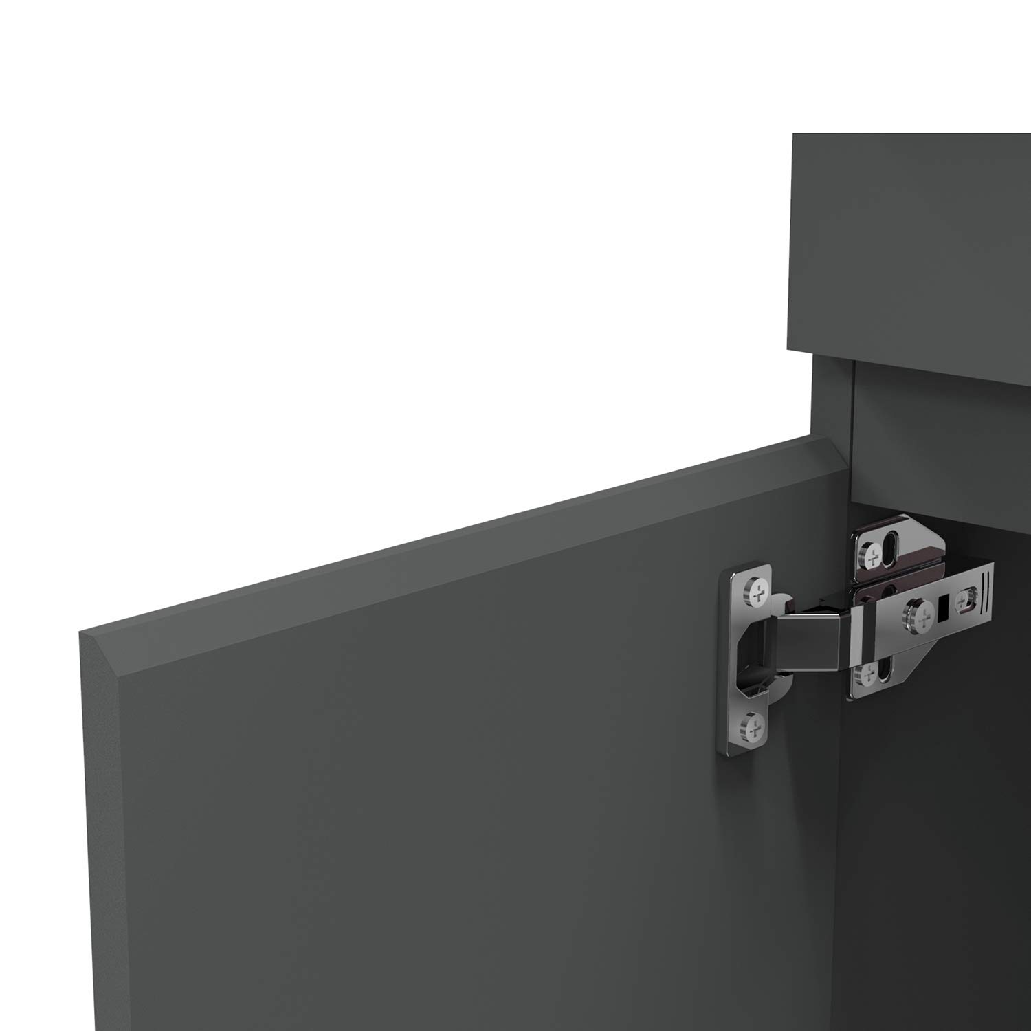 Waschtisch mit Unterschrank 60 cm Breit Stehend Grau Badmöbel Set 2 Soft-Close Türe MDF-Platte