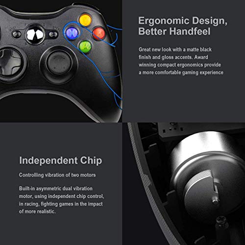 Wireless Controller for Xbox 360, Etpark X-box 360 Joystick Wireless Game Controller for Xbox 360 & Slim Console and PC Windows XP/7/8/10/11(Black) by Etpark - Used condition - Image 5